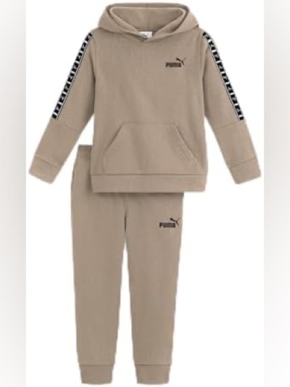 PUMA 4T Beige Fleece Hoodie & Jogger 2-Piece Set – New With Tags